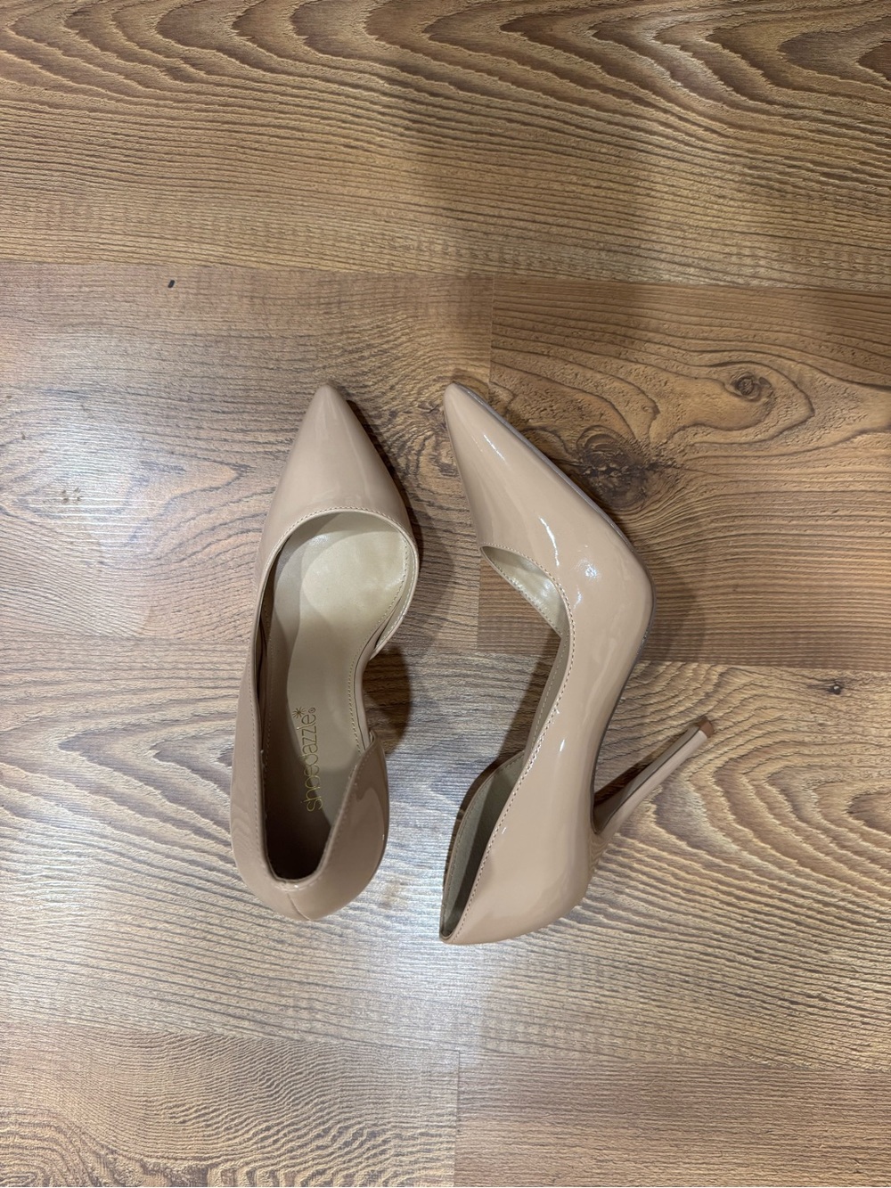 ANNA KAY Patent Nude Pointed-Toe Stiletto Pumps